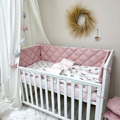 Комплект постільної білизни для новонародженого Baby Mix Перо пудра, колір пудра &mdash; купити в Bubbleshop