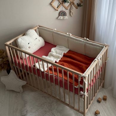 Простирадло муслін 120 х 60 теракот &mdash; купити в Bubbleshop