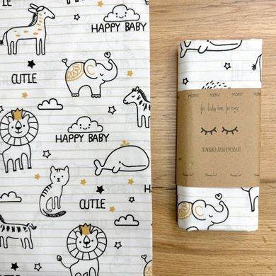 Пелюшка бязь Animals жовтий &mdash; купити в Bubbleshop