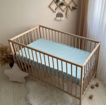 Простирадло муслін 120 х 60 блакитний &mdash; купити в Bubbleshop