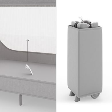Ліжко-манеж Kinderkraft Leody Up Grey (KCLEODUPGRY0000) &mdash; купити в Bubbleshop