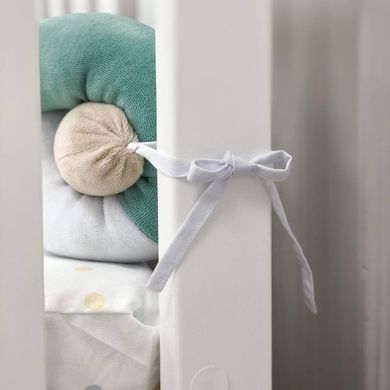 Бортик-коса білий/бежевий/мята темна &mdash; купити в Bubbleshop