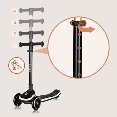 Дитячий самокат Lionelo MEY BLACK ONYX &mdash; купити в Bubbleshop