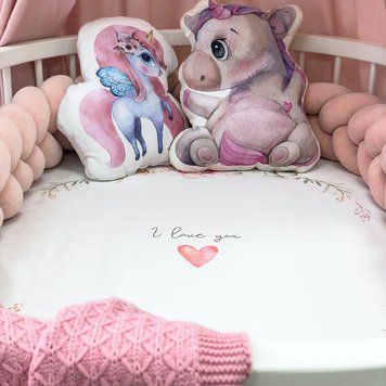 Простирадло дитяче з друком Heart and Flowers &mdash; купити в Bubbleshop