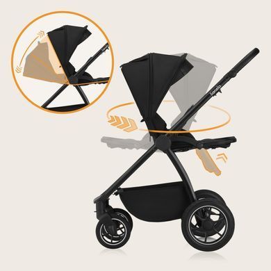 Універсальна коляска 3 в 1 Lionelo MERIL 3IN1 BLACK ONYX &mdash; купити в Bubbleshop