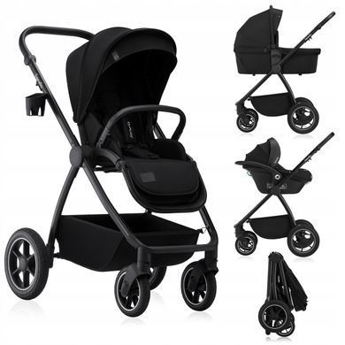 Універсальна коляска 3 в 1 Lionelo MERIL 3IN1 BLACK ONYX &mdash; купити в Bubbleshop