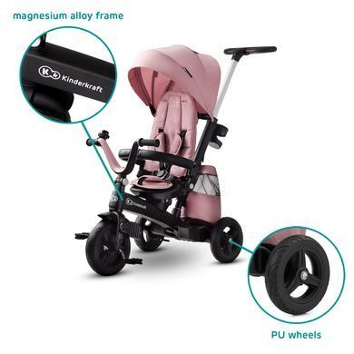 Трехколесный велосипед Kinderkraft Easytwist Mauvelous Pink (KKRETWIPNK0000) &mdash; купити в Bubbleshop