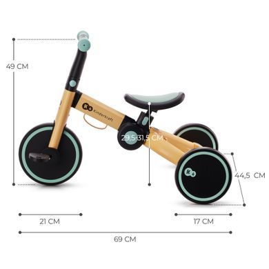 Триколісний велосипед 3 в 1 Kinderkraft 4TRIKE Sunflower Blue (KR4TRI22BLU0000) &mdash; купити в Bubbleshop