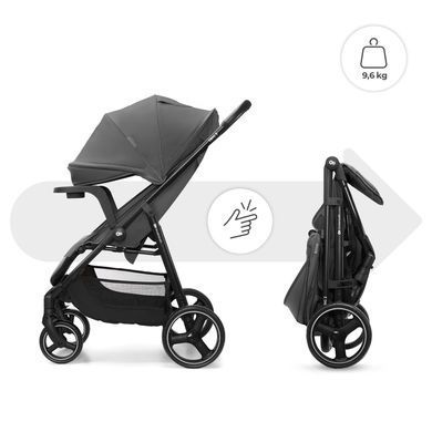 Прогулянкова коляска Kinderkraft Trig 3 Tray Grey (KSTRIG03GRY000T) &mdash; купити в Bubbleshop