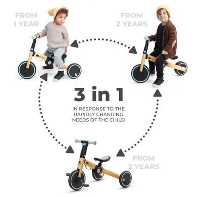 Триколісний велосипед 3 в 1 Kinderkraft 4TRIKE Sunflower Blue (KR4TRI22BLU0000) &mdash; купити в Bubbleshop