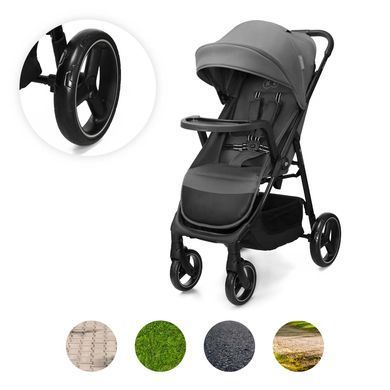Прогулянкова коляска Kinderkraft Trig 3 Tray Grey (KSTRIG03GRY000T) &mdash; купити в Bubbleshop