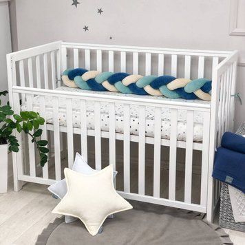 Бортик-коса джинс/мята/гірчиця &mdash; купити в Bubbleshop