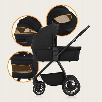 Універсальна коляска 2 в 1 Lionelo MERIL 2IN1 BLACK ONYX &mdash; купити в Bubbleshop