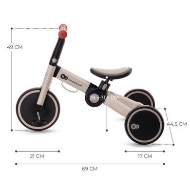 Триколісний велосипед 3 в 1 Kinderkraft 4TRIKE Silver Grey (KR4TRI22GRY0000) &mdash; купити в Bubbleshop