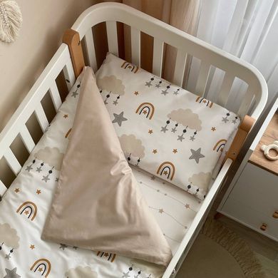 Змінна постіль Baby Mix Хмаринки із зірочками бежеві &mdash; купити в Bubbleshop