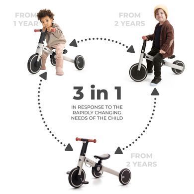 Триколісний велосипед 3 в 1 Kinderkraft 4TRIKE Silver Grey (KR4TRI22GRY0000) &mdash; купити в Bubbleshop