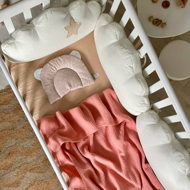 Плед муслін жатка лосось без бахроми &mdash; купити в Bubbleshop