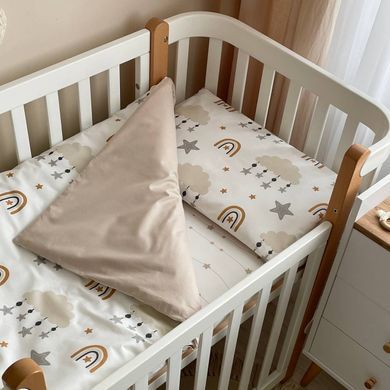 Змінна постіль Baby Mix Хмаринки із зірочками бежеві &mdash; купити в Bubbleshop