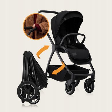 Універсальна коляска 2 в 1 Lionelo MERIL 2IN1 BLACK ONYX &mdash; купити в Bubbleshop