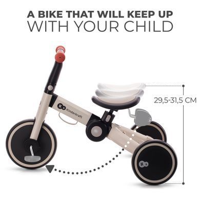 Триколісний велосипед 3 в 1 Kinderkraft 4TRIKE Silver Grey (KR4TRI22GRY0000) &mdash; купити в Bubbleshop