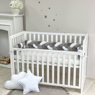Бортик-коса білий/сірий/графіт &mdash; купити в Bubbleshop