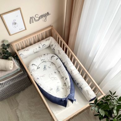 Валик "Nordic" Діно синій &mdash; купити в Bubbleshop