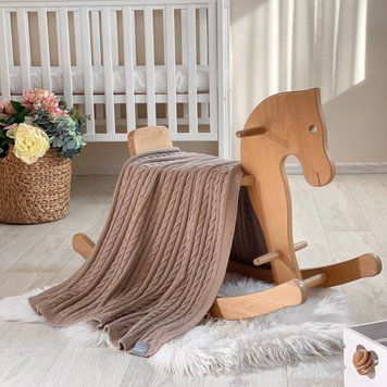 Плед вязаний Коса кава &mdash; купити в Bubbleshop