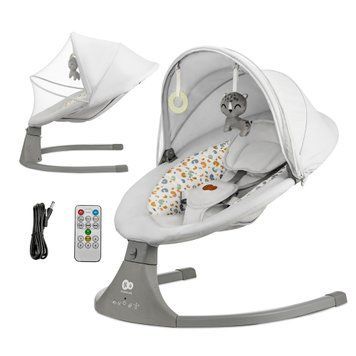 Крісло-гойдалка Kinderkraft Lumi 2 Light Grey (KBLUMI02LGR0000) &mdash; купити в Bubbleshop