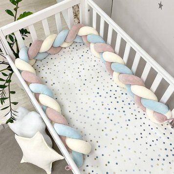 Бортик-коса молочний/пудра/св.мята &mdash; купити в Bubbleshop