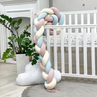 Бортик-коса молочний/пудра/св.мята &mdash; купити в Bubbleshop