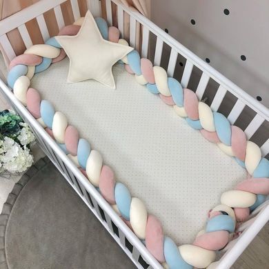 Бортик-коса молочний/пудра/св.мята &mdash; купити в Bubbleshop