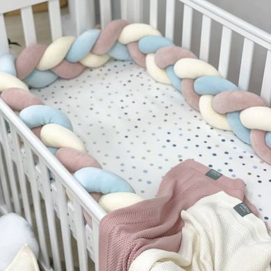 Бортик-коса молочний/пудра/св.мята &mdash; купити в Bubbleshop