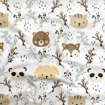 Пелюшка бязь Мордашки та гілочки &mdash; купити в Bubbleshop