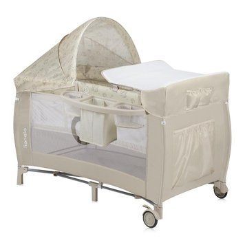Ліжечко-манеж Lionelo SVEN PLUS BEIGE LATTE &mdash; купити в Bubbleshop