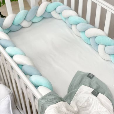 Бортик-коса білий/мята світла/яскрава мята &mdash; купити в Bubbleshop