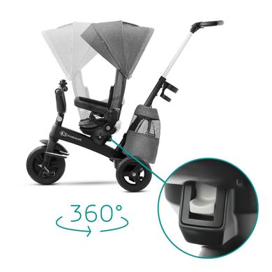 Триколісний велосипед Kinderkraft Easytwist Platinum Grey (KKRETWIGRY0000) KKRETWIGRE0000 фото