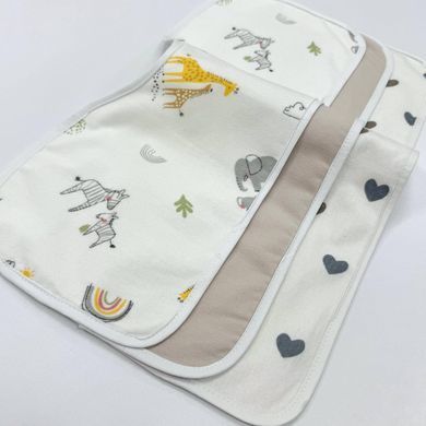 Набір серветок для зригування фланель унісекс (мами з малюками/бежевий/сердечка беж) 12565395 &mdash; купити в Bubbleshop