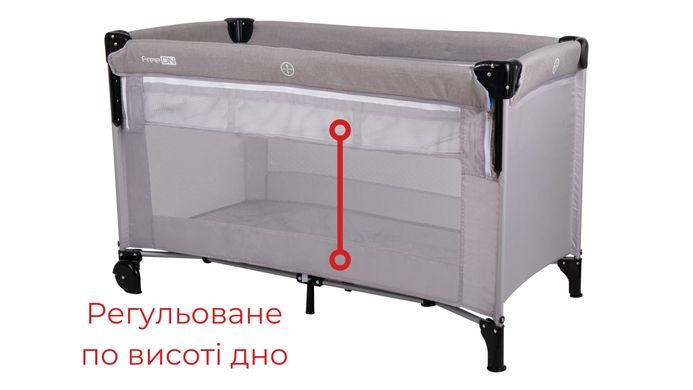 Ліжко-манеж дитяче FreeON Bedside со вторим ярусом Grey