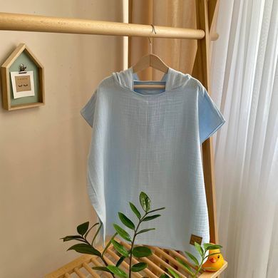 Пончо Муслін Блакитний &mdash; купити в Bubbleshop