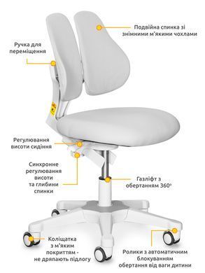 Дитяче крісло Evo-Kids Mio Lite Grey &mdash; купити в Bubbleshop