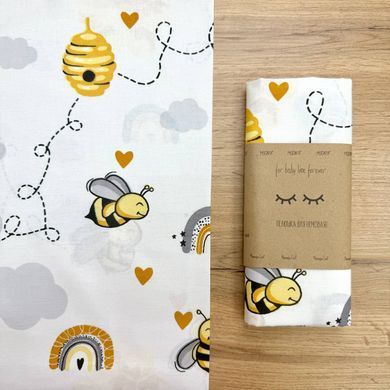 Пелюшка бязь Бджілка сірий &mdash; купити в Bubbleshop