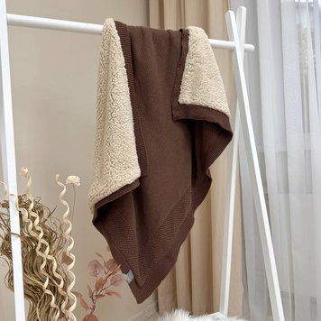 Плед вязаний Teddy Рогожка new шоколад &mdash; купити в Bubbleshop