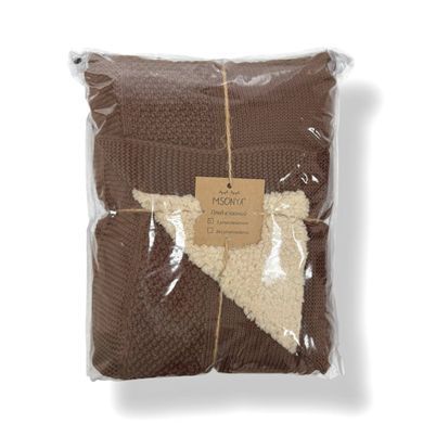 Плед вязаний Teddy Рогожка new шоколад &mdash; купити в Bubbleshop