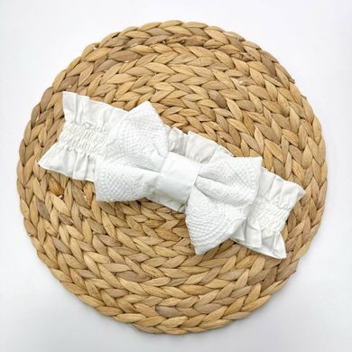 Бант на резинці (мереживо) білий &mdash; купити в Bubbleshop