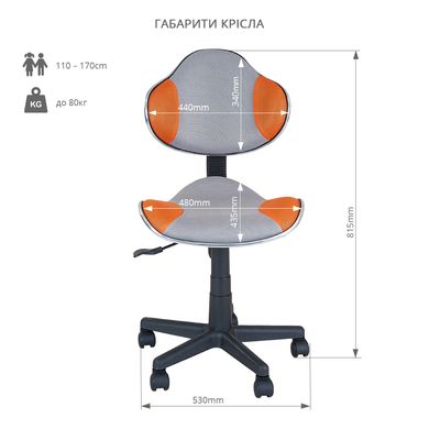 Дитяче крісло FunDesk LST3 Orange-Grey 520746446 фото