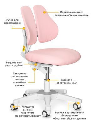 Дитяче крісло Evo-Kids Mio Lite Pink &mdash; купити в Bubbleshop