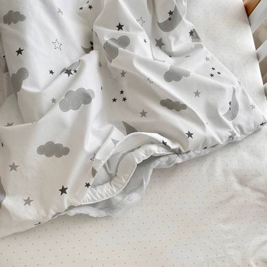 Плед-конверт з ковдрою на на Minky/косичка Хмаринки сірі &mdash; купити в Bubbleshop