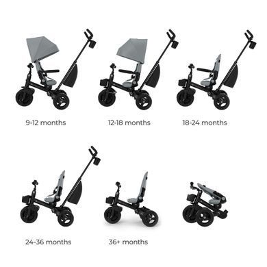Триколісний велосипед Kinderkraft Aveo 2 Plus Grey (KRAVEO02GRY0000) &mdash; купити в Bubbleshop