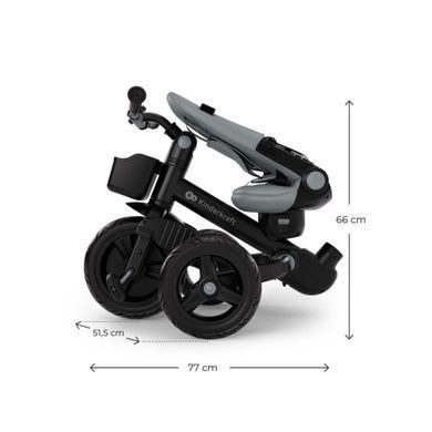 Триколісний велосипед Kinderkraft Aveo 2 Plus Grey (KRAVEO02GRY0000) &mdash; купити в Bubbleshop