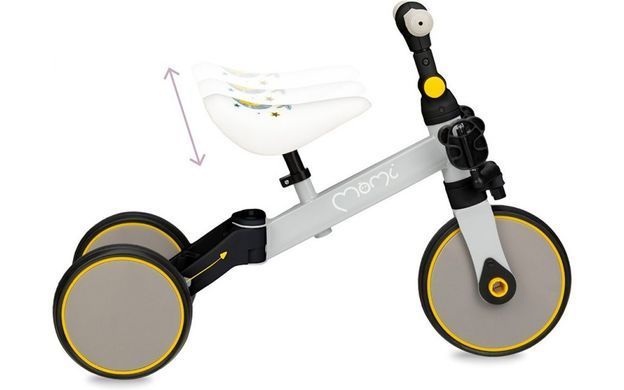 Біговел-велосипед MoMi LORIS 4 в 1 Grey-Yellow &mdash; купити в Bubbleshop